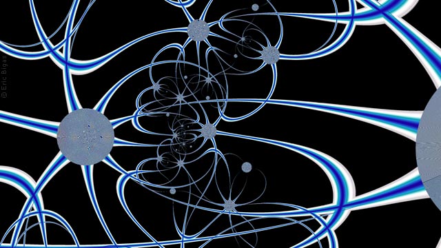 Still image from 'Noiseball Neural Network' by Eric Bigas